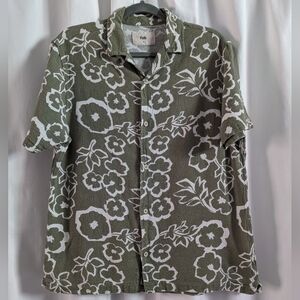 Folk Mens Short Sleeve Hawaiian Floral Shirt Medium